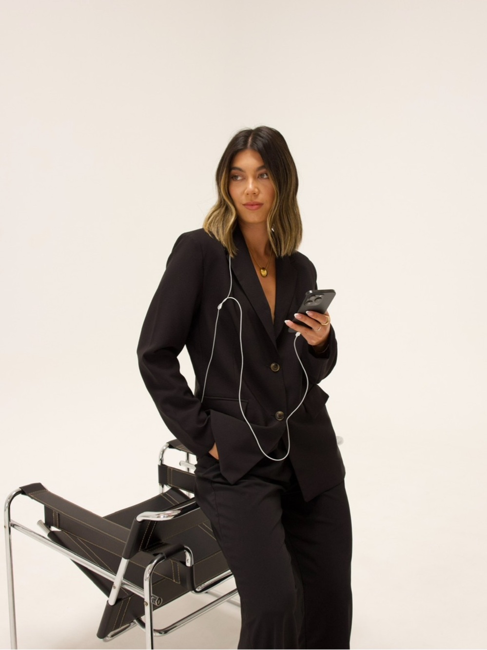 Animari Black Women's Blazer & Shorts Set
